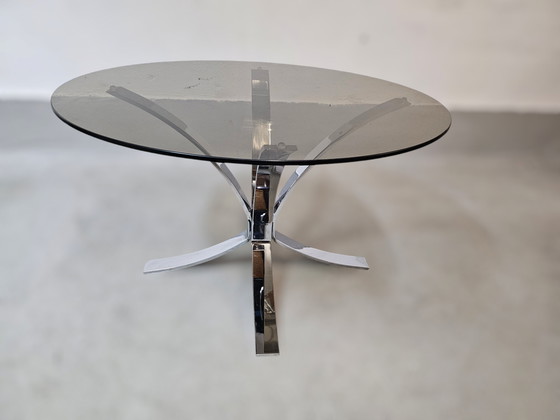 Image 1 of vintage chrome verre table basse table d'appoint Roger Sprunger Dunbar
