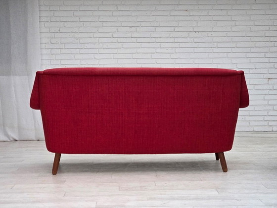 Image 1 of Dänisches 2-Sitzer-Sofa aus den 1970er Jahren, Möbelstoff, Teakholz.