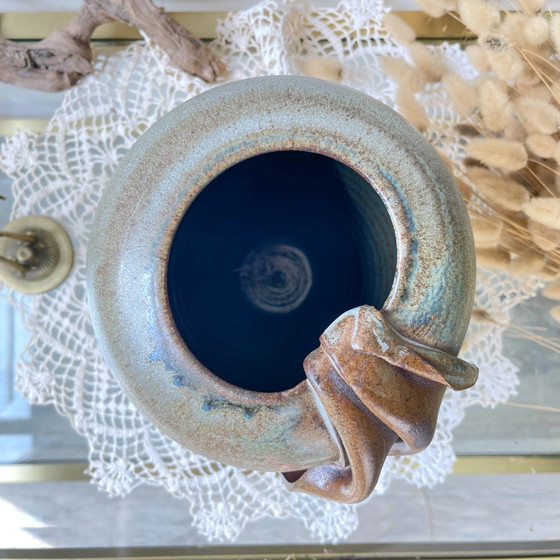 Vase Vintage en Grès avec Glaçure Effet Drapé (photo 13 of 14)