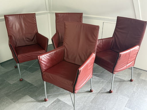 4 chaises Montis Chaplin bordeaux