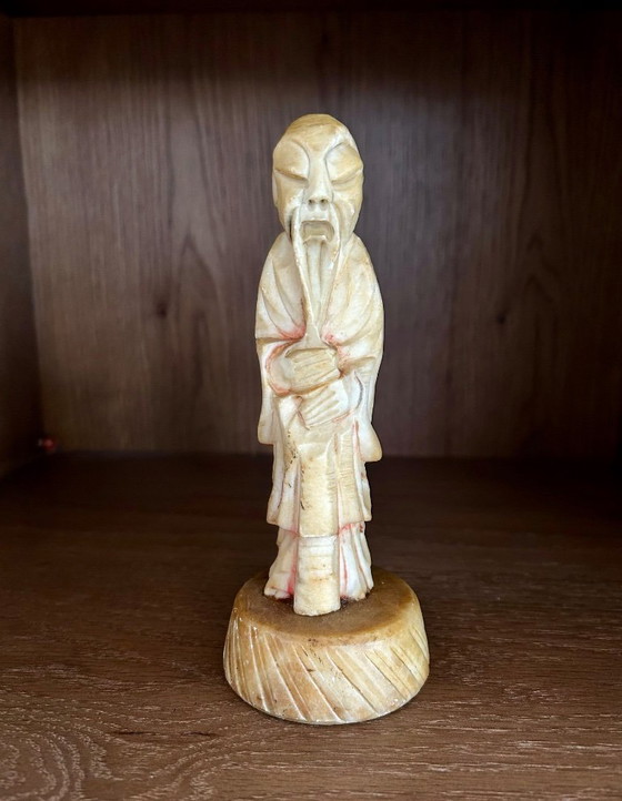 Magnifique figurine chinoise vintage sculptée à la main – Sage / Shou Lao – Objets déco, Stone (photo 2 of 5)