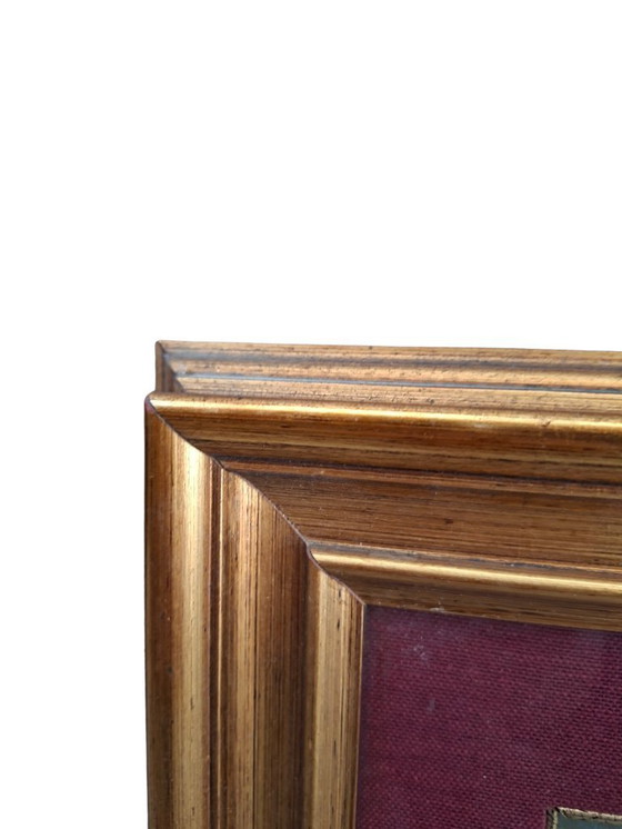 Image 1 of Author's Painting "The Poet" by A. Pontiglione, Vintage 1980s with Golden Frame