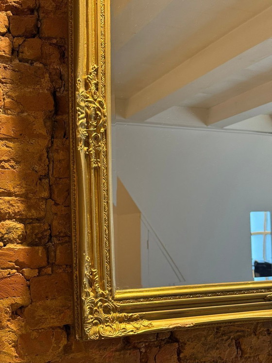 Image 1 of Oude gouden facetspiegel - barokstijl - 183,5x83,5cm