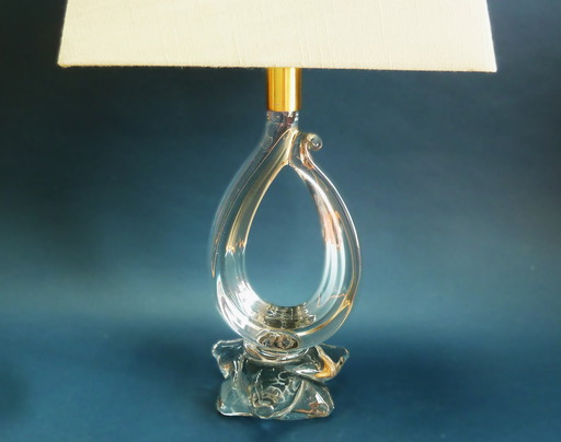 Vintage Kristall Tischlampe Signiert R. Boyer