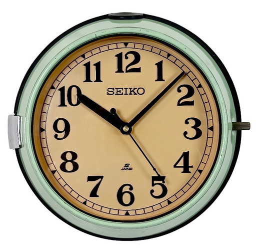 Vintage Green Seiko Ships Wall Clock, 1970s