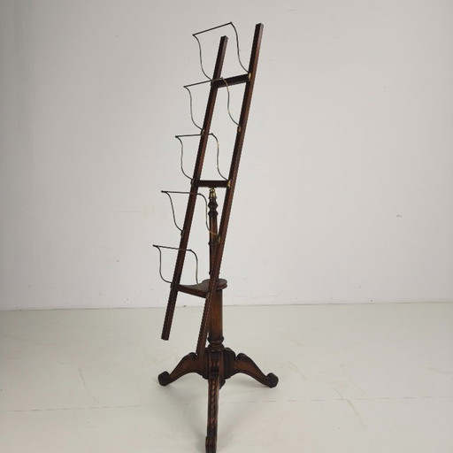 English antique revolving newspaper and book stand