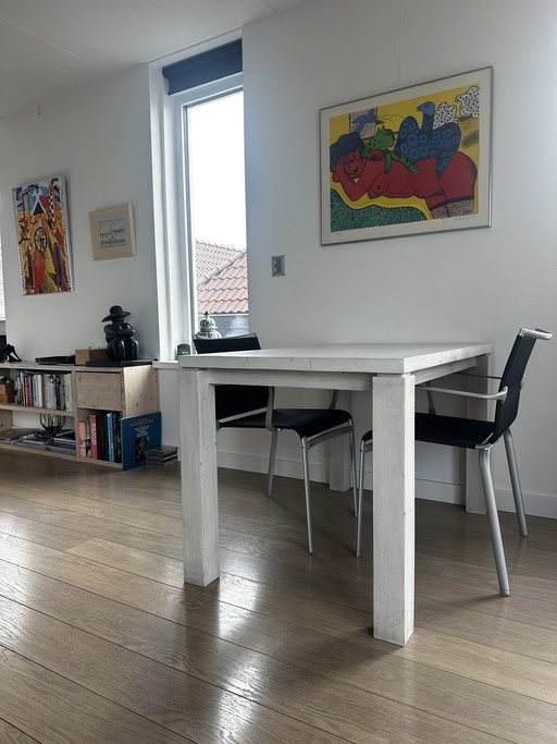 Massief eiken tafel 120 x 75  x 75