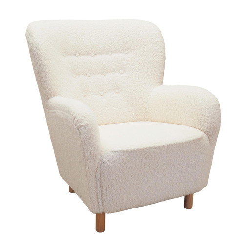 Poltrona bianca, design scandinavo, produzione: Danimarca