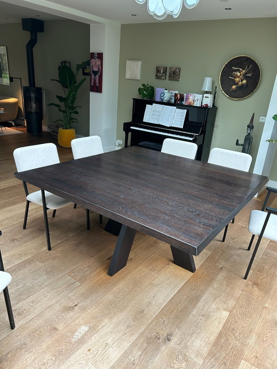 Piet Boon IDS table de salle à manger 160x160, Tables de salle à manger, Bois, Noir (photo 5 sur 5)