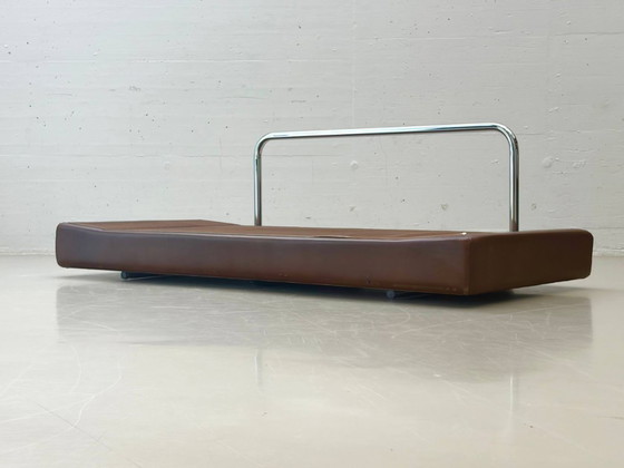 Image 1 of Iconische DS-85 slaapbank van De Sede, cognacbruin, Zwitserland, jaren 60.