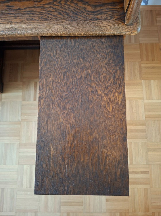 Image 1 of Scrivania antica in rovere con piano a rullo – completamente funzionale con chiave
