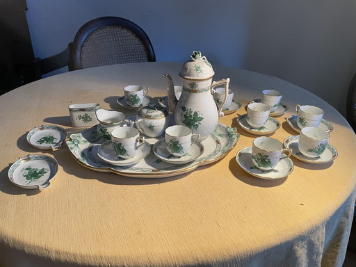 Herend Hungary Handgeschilderd Koffieservies - 29 Delig
