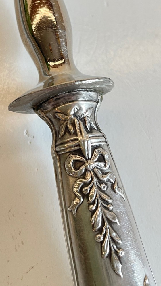 Image 1 of Silver-plated cutlery set with Minerva helmet, Paris