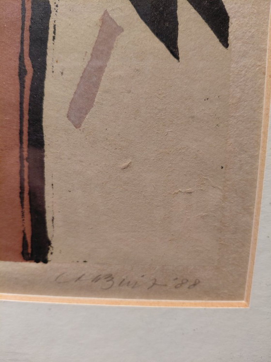 Image 1 of Thijs Buit. Linoleografia "New Landscape" stampa propria 65/80