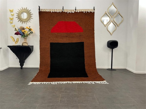 Alfombra bereber de Ouarain, hecha de lana - 261 cm x 159 cm