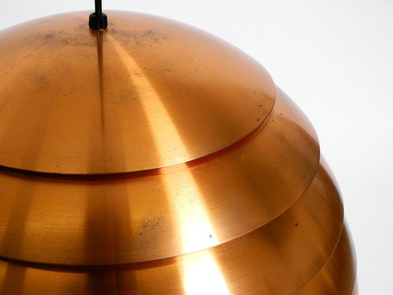 Image 1 of Lampe à suspension originale à lattes de cuivre des années 1960 par Hans-Agne Jakobsson pour Markaryd. Fabriqué en Suède