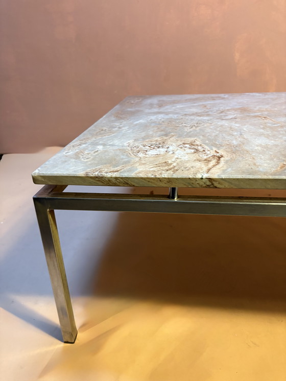 Image 1 of Vintage minimalistic coffee table with marble top