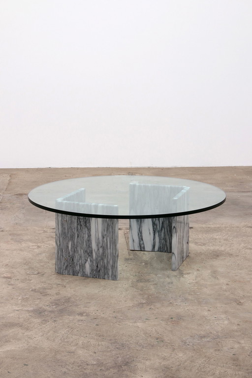 Table basse vintage en marbre italien,1970 Italie