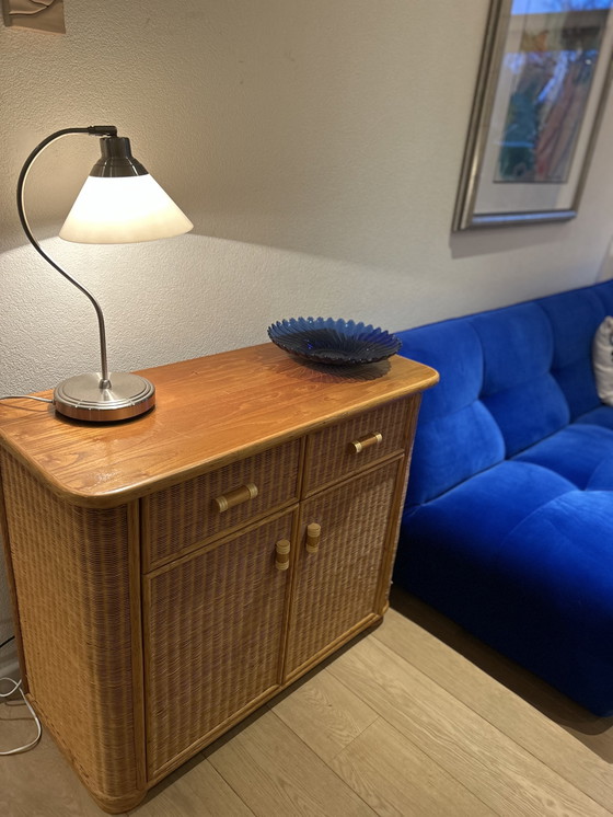 Image 1 of Prachtige lade kast uit de jaren 80 met rotan en bamboe.