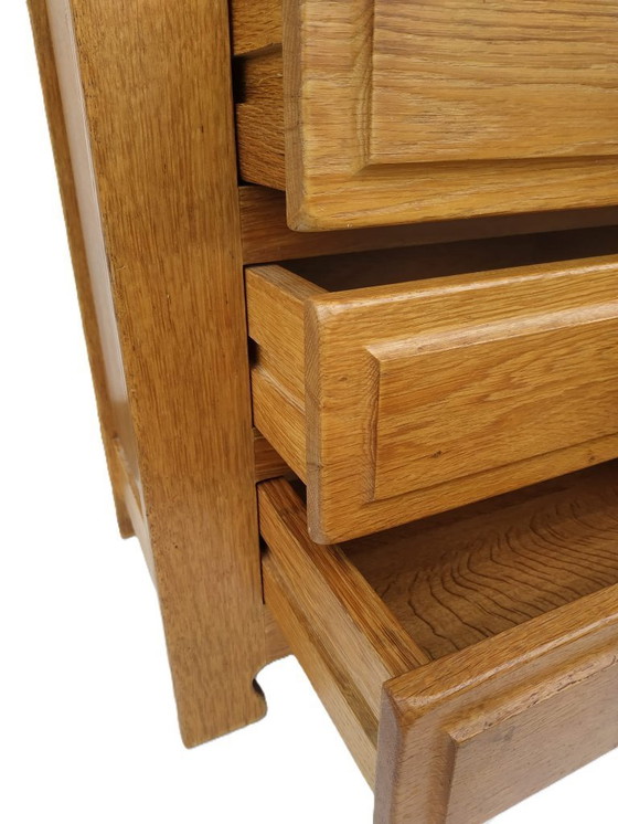 Image 1 of Cassettiera vintage robusta in rovere degli anni '70.