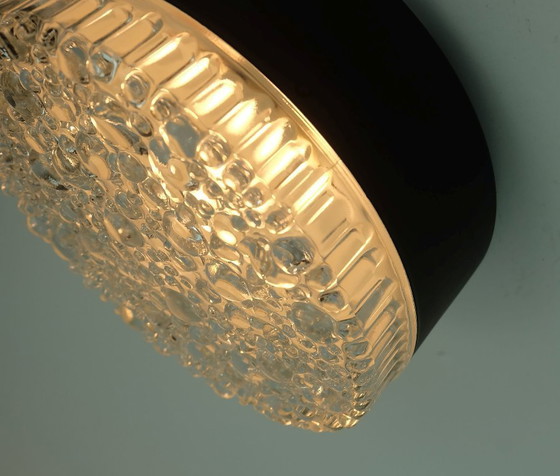 Image 1 of Nr. 2 von 2 - Stab Deckenleuchte Einbau- oder Wandleuchte Modell A 226 Blasenglas Strukturglas 1960er Jahre 70er Jahre