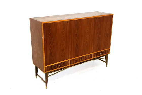 Scandinavisch Teakhouten Dressoir, Zweden, Jaren 50, Messing, Scandinavian (foto 8 van 8)