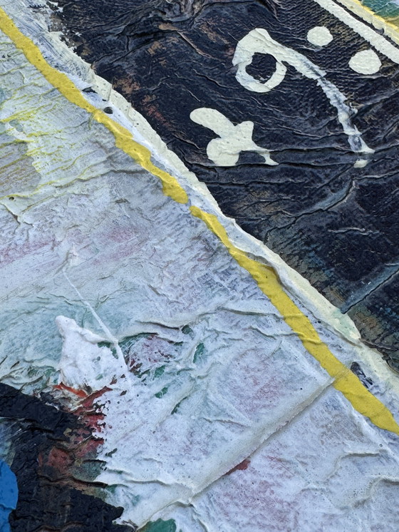 Image 1 of Jan Wille ( 1959 ) Groot schilderij op doek / Art Brut