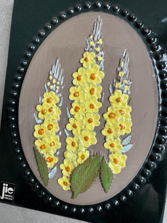 2x Jie Gantofta Ceramic Tiles With Flowers From Sweden – Wall decoration (photo 4 of 14)