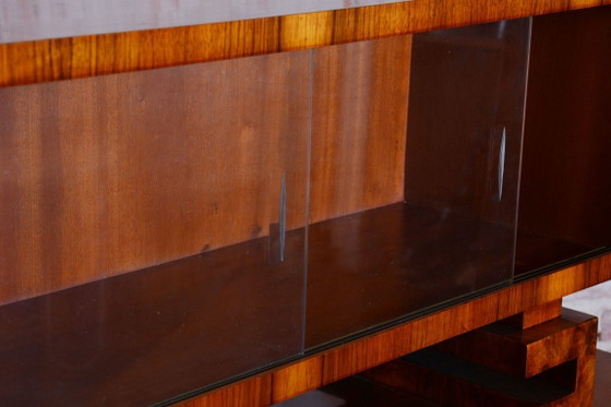 Gerestaureerd art-deco dressoir, walnoothout, glas, herleefde Poolse afwerking, Tsjechisch, jaren 1920 (photo 13 of 14)
