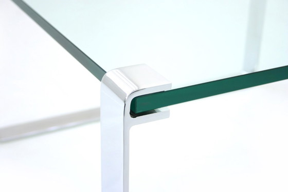 Image 1 of Nouveau ! DRAENERT 1022 Klassik Coffee Table, table basse, table d'appoint, 19mm verre, chrome, prix normal 2075,-€ en emballage