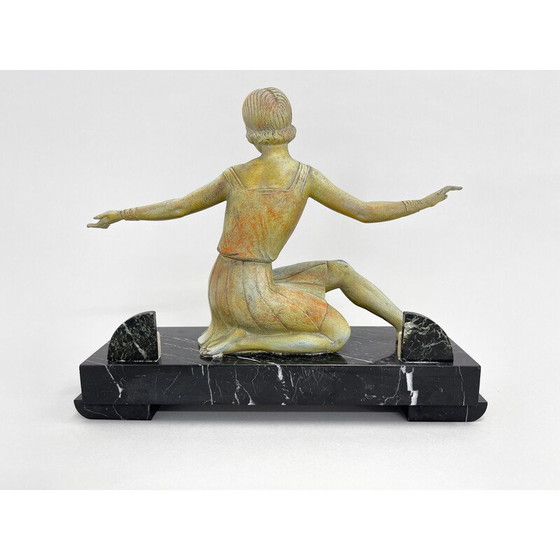 Image 1 of Art Deco vintage beeld van een danseres door Molins