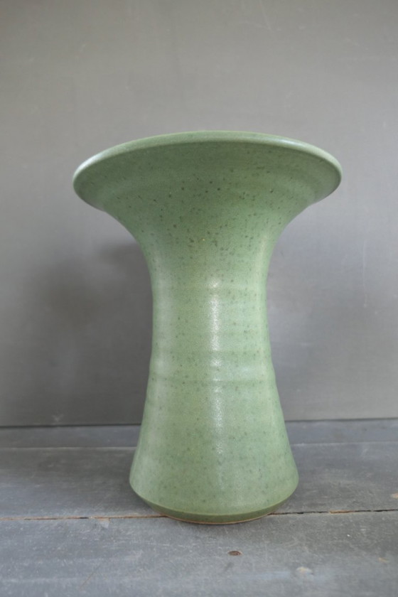 Image 1 of Vintage set of 3 heavy earthenware vases