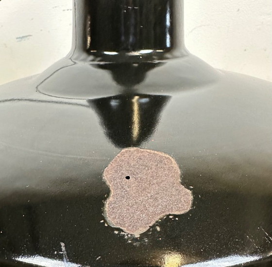 Image 1 of Lampada a sospensione industriale in smalto nero di Reluma, anni '50