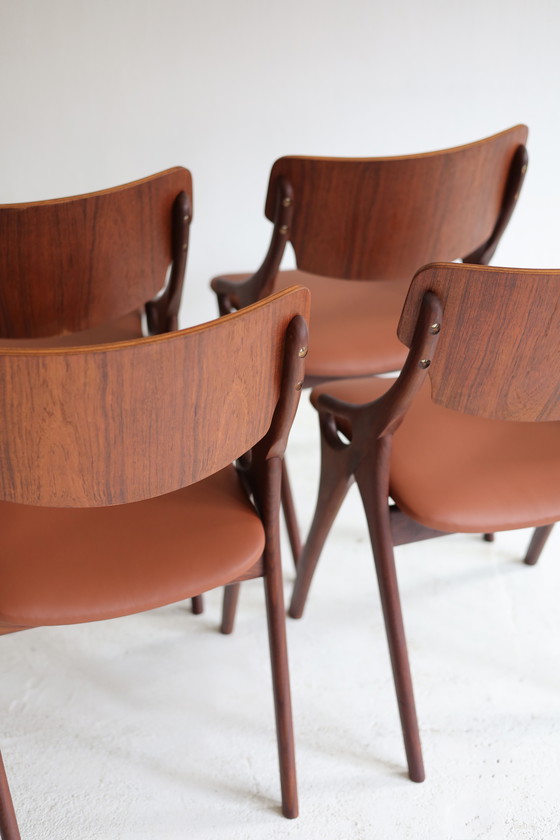 Image 1 of Satz von 4 Esszimmerstühlen von Arne Hovmand-Olsen, dänisch, 1950er/60er Jahre