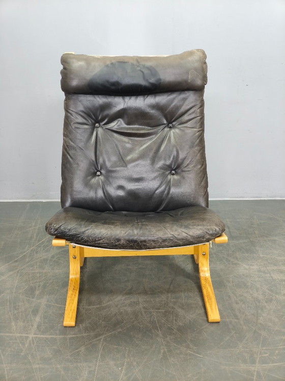 Image 1 of Ingmar Relling Siesta Lounge Chair in Leather, Norway, 1970s