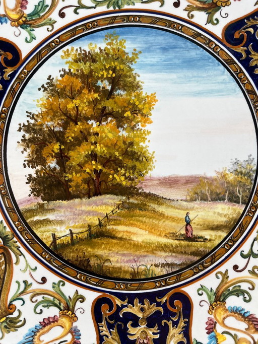 Laura Silvagni Faenza majolica wall plate, Italy 1987, Ø 30 cm – wanddecoratie, Ceramic (photo 2 of 14)