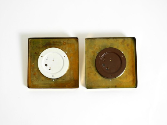 Image 1 of Twee koperen wandlampen uit de jaren 70 van Rolf Krüger voor Heinz Neuhaus Leuchten