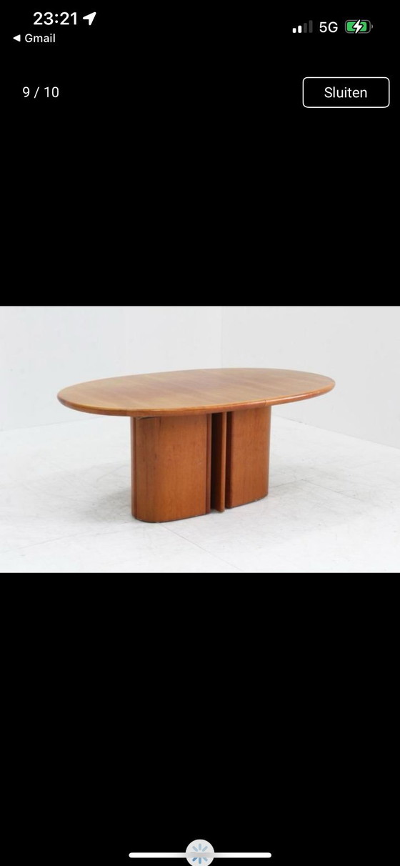 Image 1 of Vintage Skovby extendable oval dining table