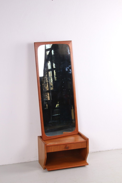 Vintage mirror with floating dresser