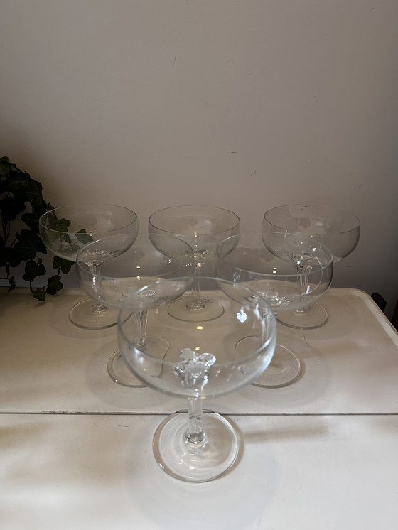 Image 1 of Set di 6 bicchieri da champagne coupe in cristallo