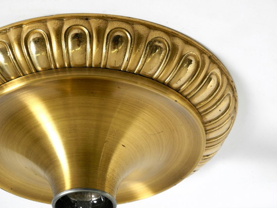 Image 1 of Lampe murale ou plafonnier ronde en laiton et métal, style pop art des années 1960, par Sölken