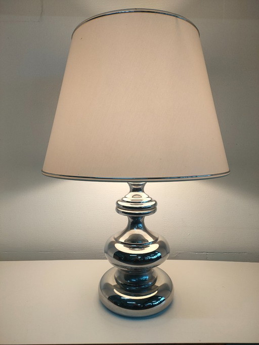 Lampe de table vintage en métal chromé des années 1960/70 (avec choix d'abat-jour)