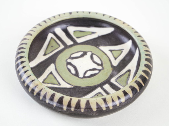 Ciotola in ceramica, design danese, anni '60, prodotta in Danimarca, Ciotole, Nero, Vintage (foto 7 di 10)