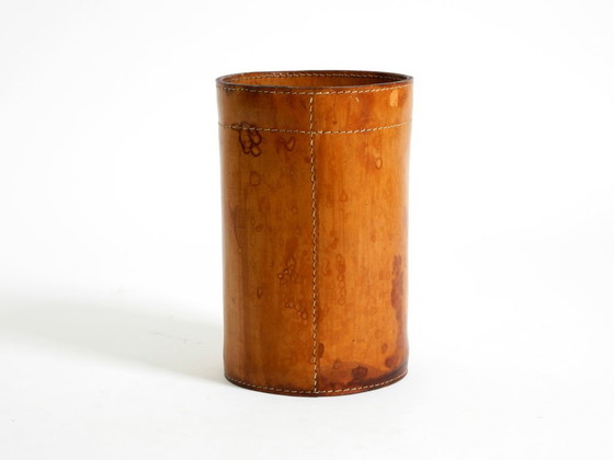 Image 1 of Beautiful 1960s leather paper bin by Torben Ørskov & Co Denmark
