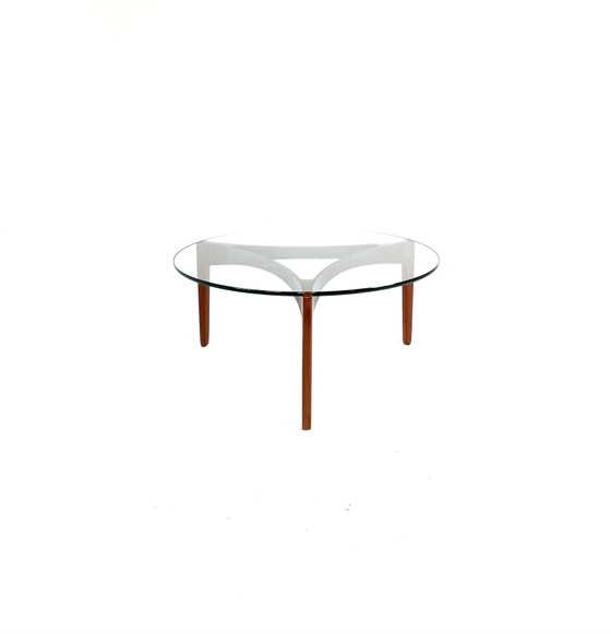 Vintage Coffee Table Model No. 104, Sven Ellekær ‘60 – Glass, Wood (photo 9 of 14)