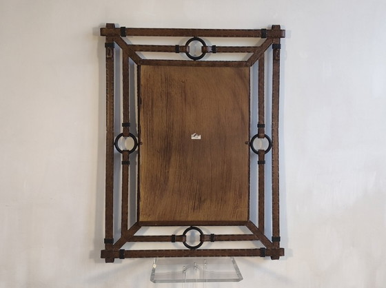 💎✨ Exceptional Jean-Pierre Ryckaert Mirror Iron leather-style, France 1960s ✨💎 – Glass (photo 7 of 20)