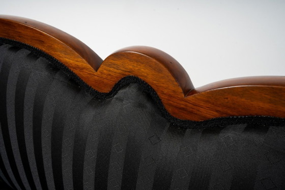 Excepcional Sofá Biedermeier de Nogal del Siglo XIX, circa 1850, Sofás de 2 plazas, Madera, Negro (foto 15 de 18)