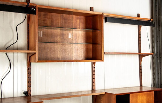 Image 1 of Zeer grote modulaire Deense teakhouten wandkast van Poul Cadovius voor Cado 1960.