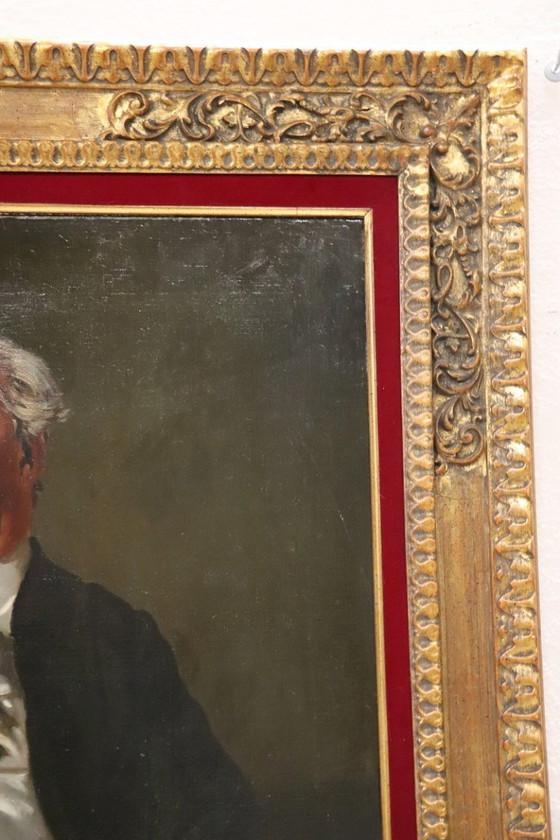 Image 1 of Pintura al óleo sobre lienzo, Retrato del Sr. Minney, siglo XX