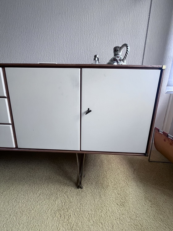 Image 1 of Tall sideboard with teak and brass by William Watting